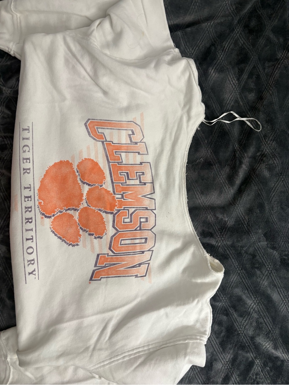 Hollister White Kids Sweatshirt with Orange Paw Graphic